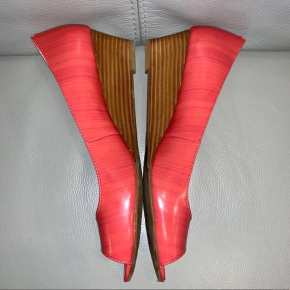 Calvin Klein Bree Coral Peep Toe Wedges - Picture 3 of 8